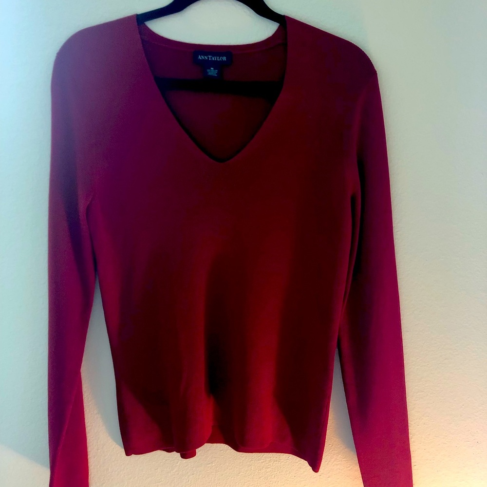 Burgundy / red long sleeve top